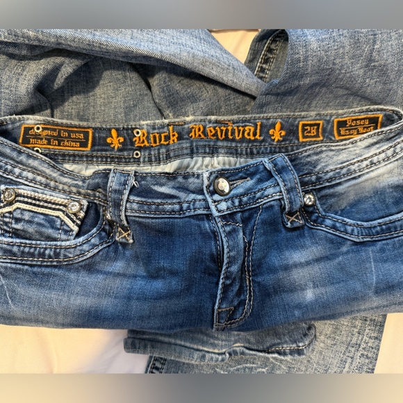 Rock Revival Posey Easy Boot Stretch Jean Y2K Sequins Embroidered Size 28 - Picture 14 of 16